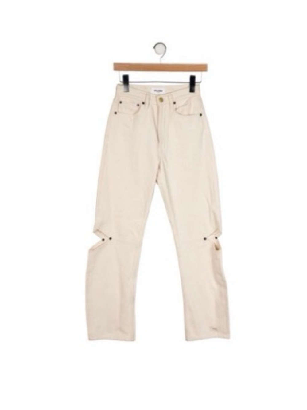 Straight-Leg High-Rise Jeans in Cream